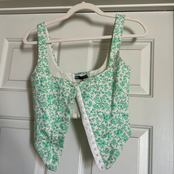 Zara green floral corset - Picture 2 of 3